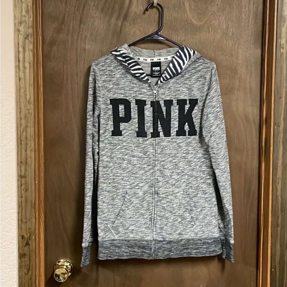 Victorias Secret Pink Full Zip Hoodie Sweatshirt Small